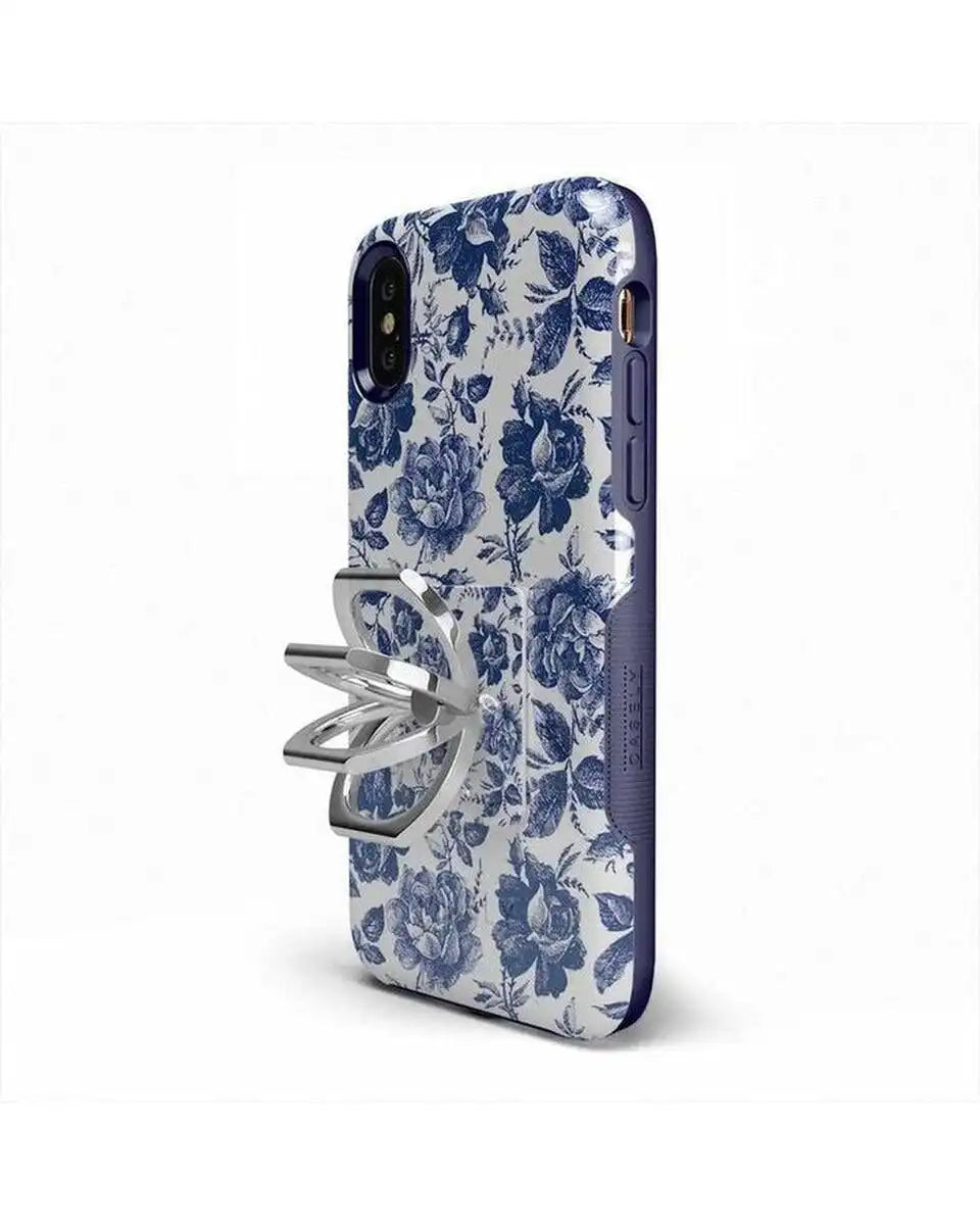 Rose to Fame | Blue & White Rose Phone Ring