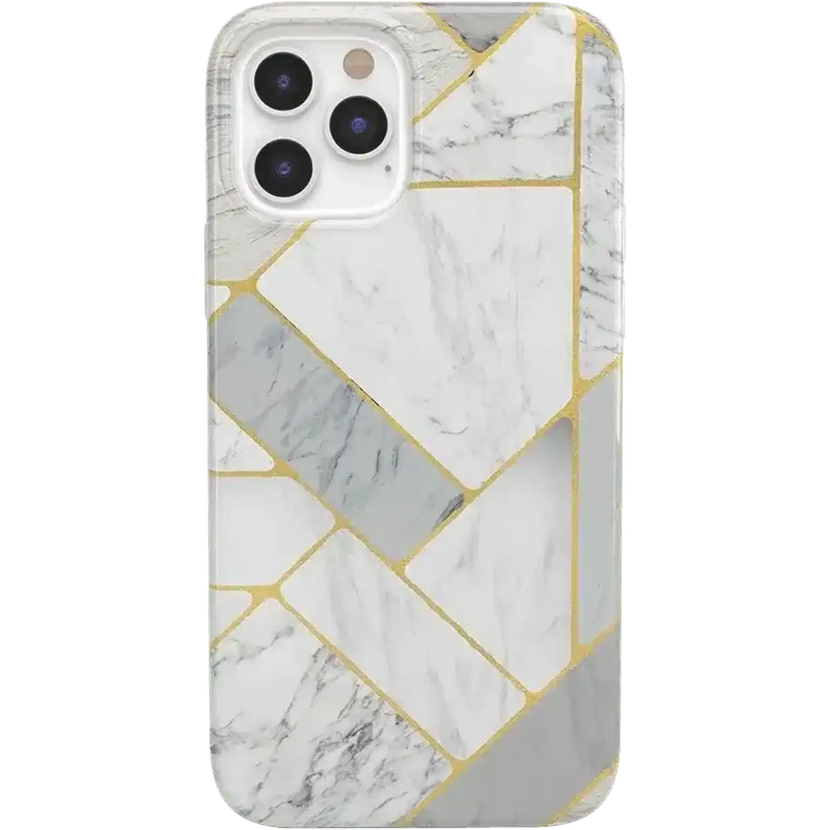 Sharp Lines | Geo White and Gold Marble Case