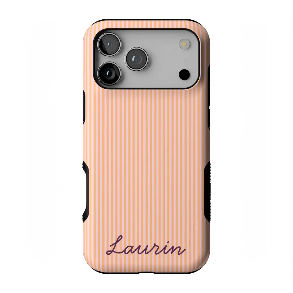 Stripes and the City | Orange & Pink Pinstripe Case