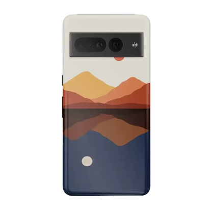 Opposites Attract | Day & Night Colorblock Mountains Google Pixel Case