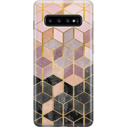 Stepping Up | Geo Rose Gold Marble Samsung Case