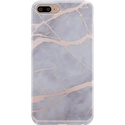 Touch of Lavender | Lavender Gray & Rose Gold Marble Case