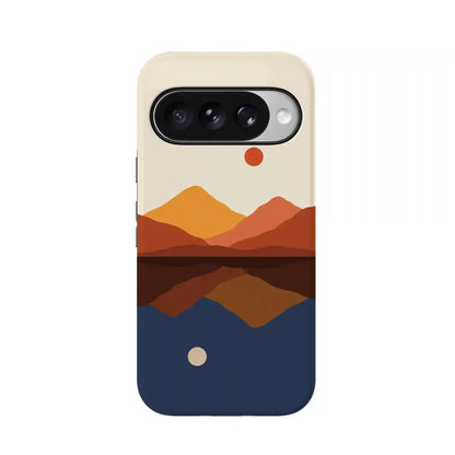 Opposites Attract | Day & Night Colorblock Mountains Google Pixel Case