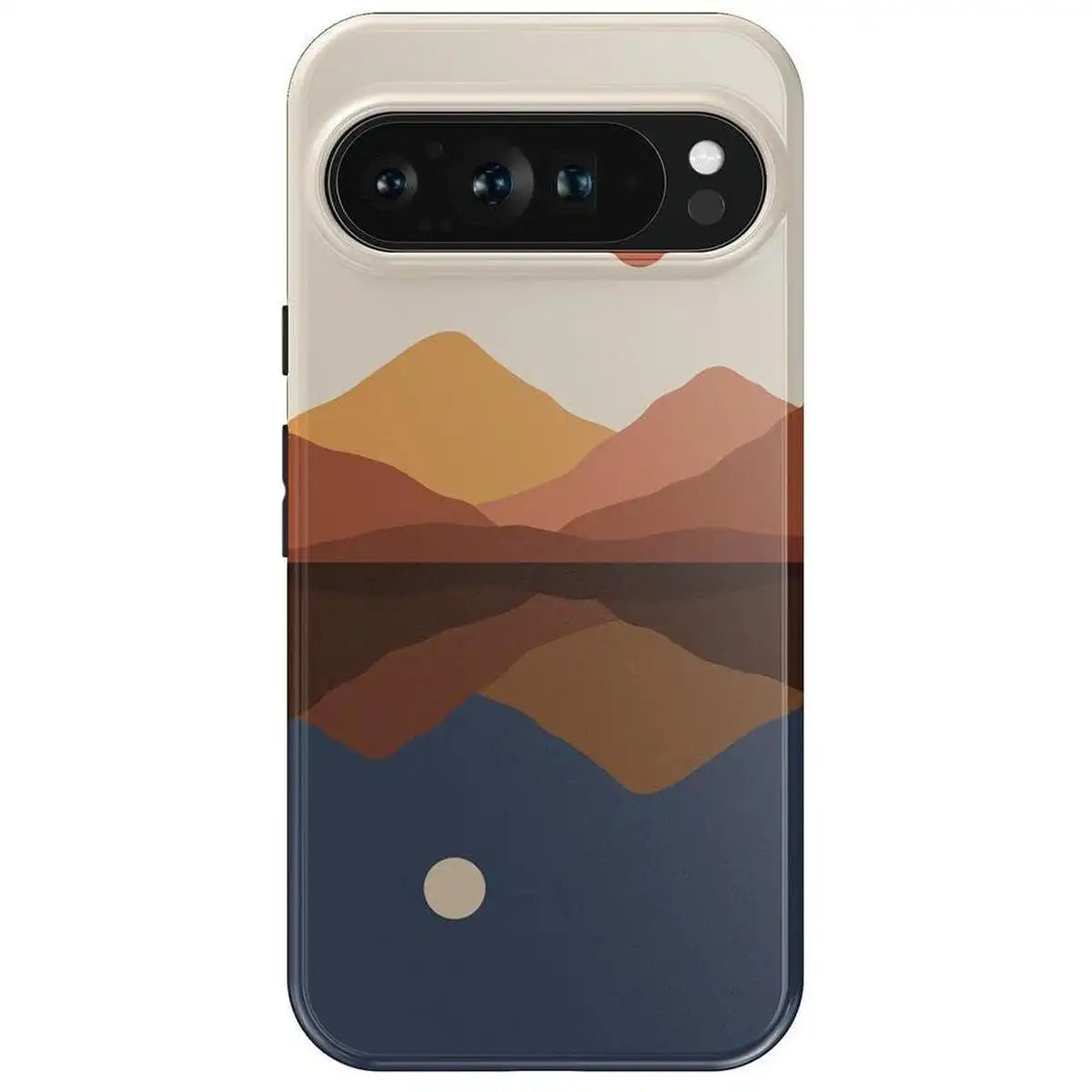 Opposites Attract | Day & Night Colorblock Mountains Google Pixel Case