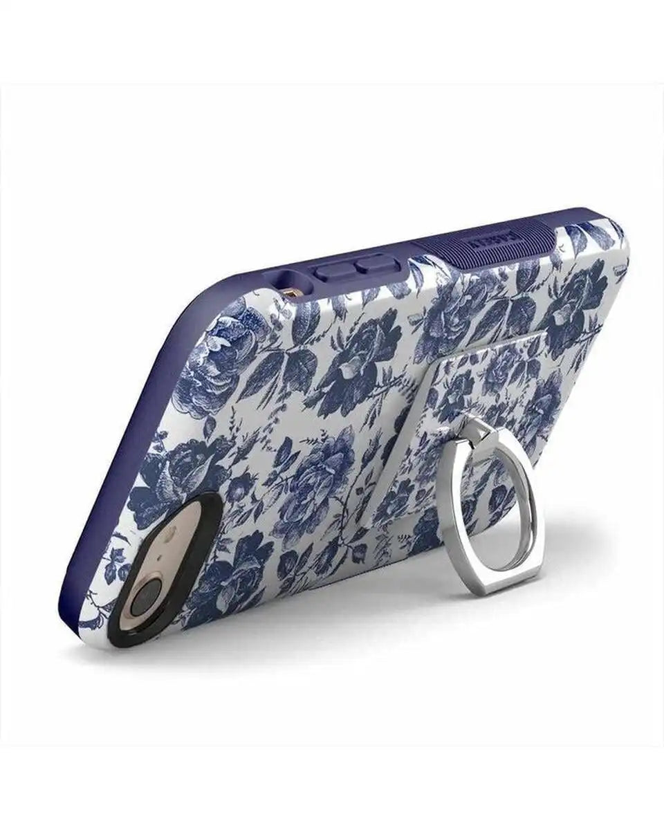 Rose to Fame | Blue & White Rose Phone Ring