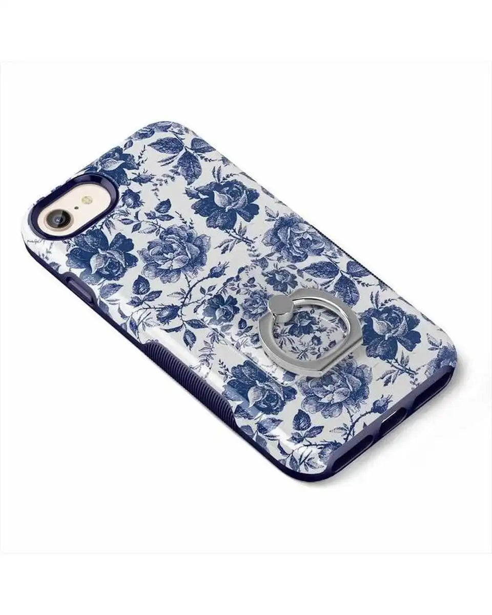 Rose to Fame | Blue & White Rose Phone Ring