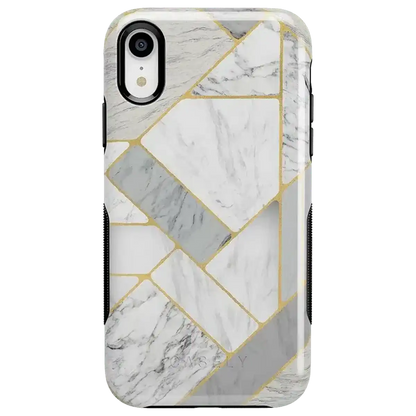 Sharp Lines | Geo White and Gold Marble Case