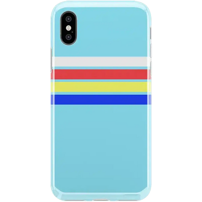 Totally Groovy | Teal Rainbow Stripes Color Block Case