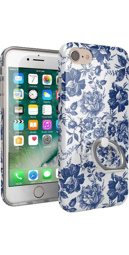 Rose to Fame | Blue & White Rose Phone Ring