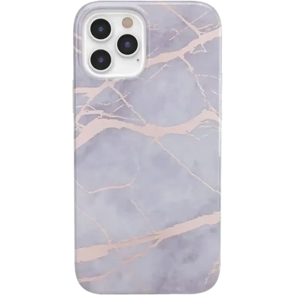 Touch of Lavender | Lavender Gray & Rose Gold Marble Case