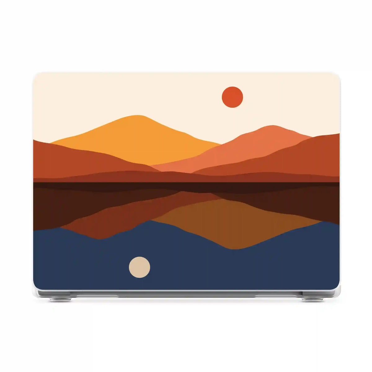 Opposites Attract | Day & Night Colorblock Mountains Laptop Shell