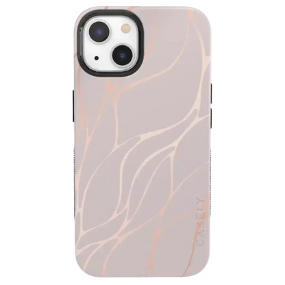 Midnight Ride | Pink and Gold Metallic Waves Case