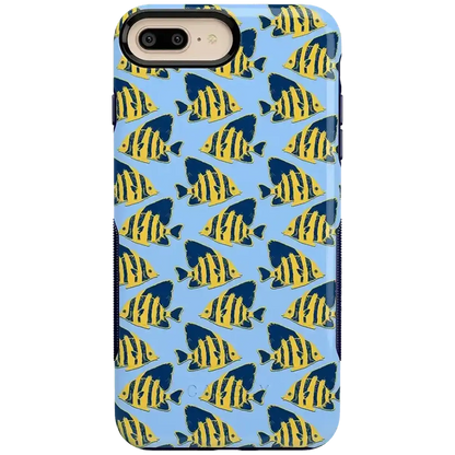 Something's Fishy | Navy Blue & Yellow Fish Print Case