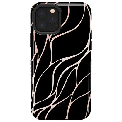 Midnight Ride | Black and Gold Metallic Waves Case