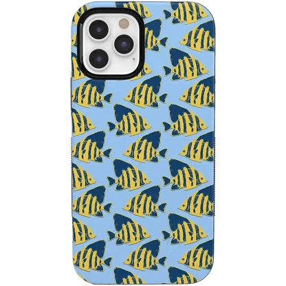 Something's Fishy | Navy Blue & Yellow Fish Print Case