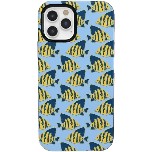 Something's Fishy | Navy Blue & Yellow Fish Print Case
