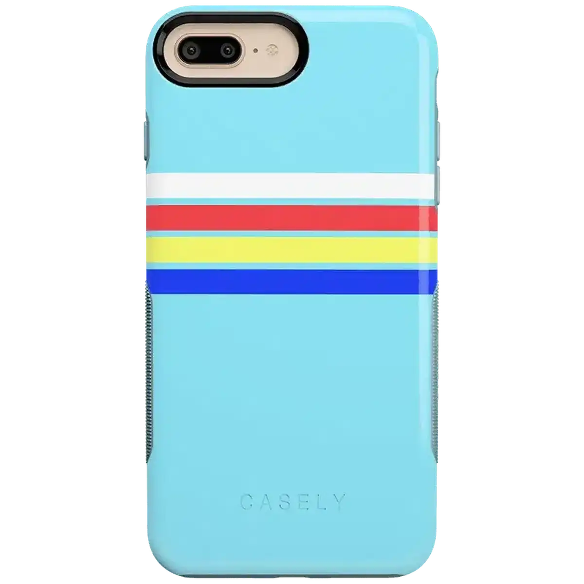 Totally Groovy | Teal Rainbow Stripes Color Block Case