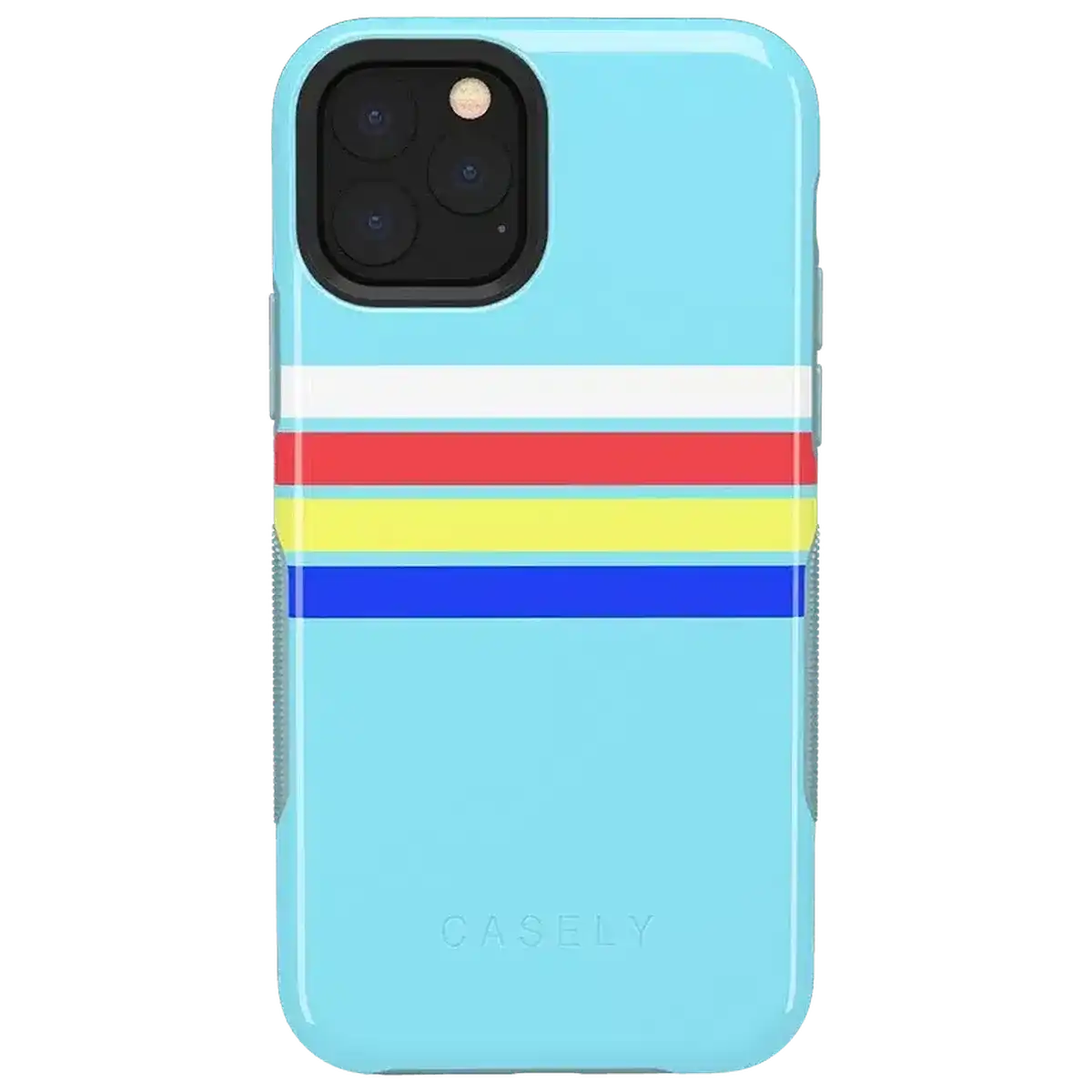 Totally Groovy | Teal Rainbow Stripes Color Block Case