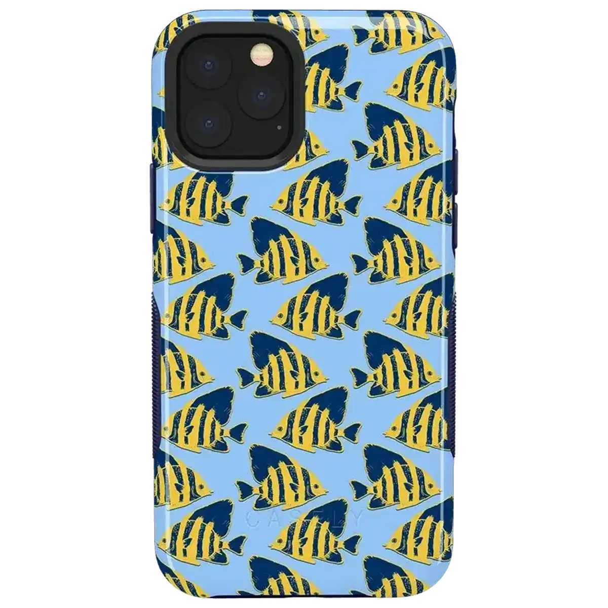 Something's Fishy | Navy Blue & Yellow Fish Print Case