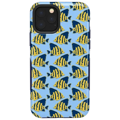 Something's Fishy | Navy Blue & Yellow Fish Print Case
