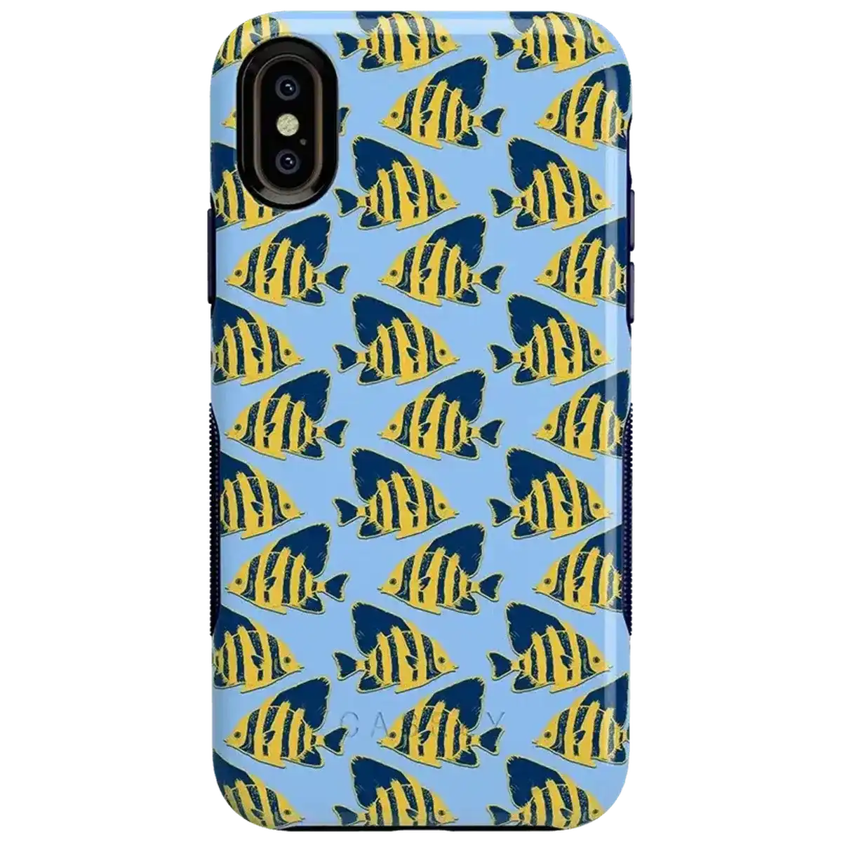 Something's Fishy | Navy Blue & Yellow Fish Print Case
