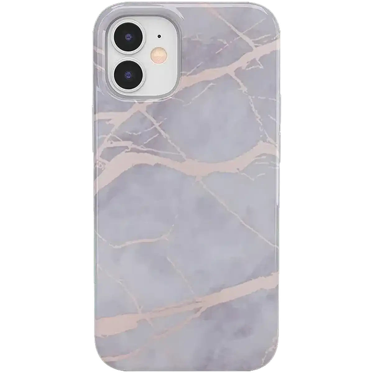 Touch of Lavender | Lavender Gray & Rose Gold Marble Case