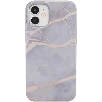 Touch of Lavender | Lavender Gray & Rose Gold Marble Case