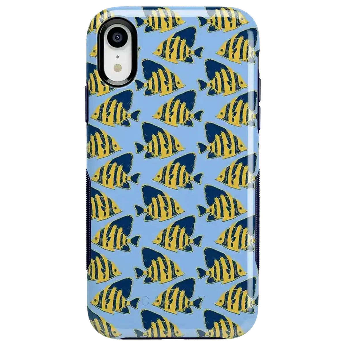 Something's Fishy | Navy Blue & Yellow Fish Print Case