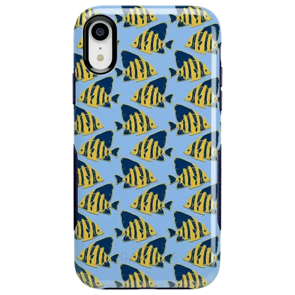 Something's Fishy | Navy Blue & Yellow Fish Print Case